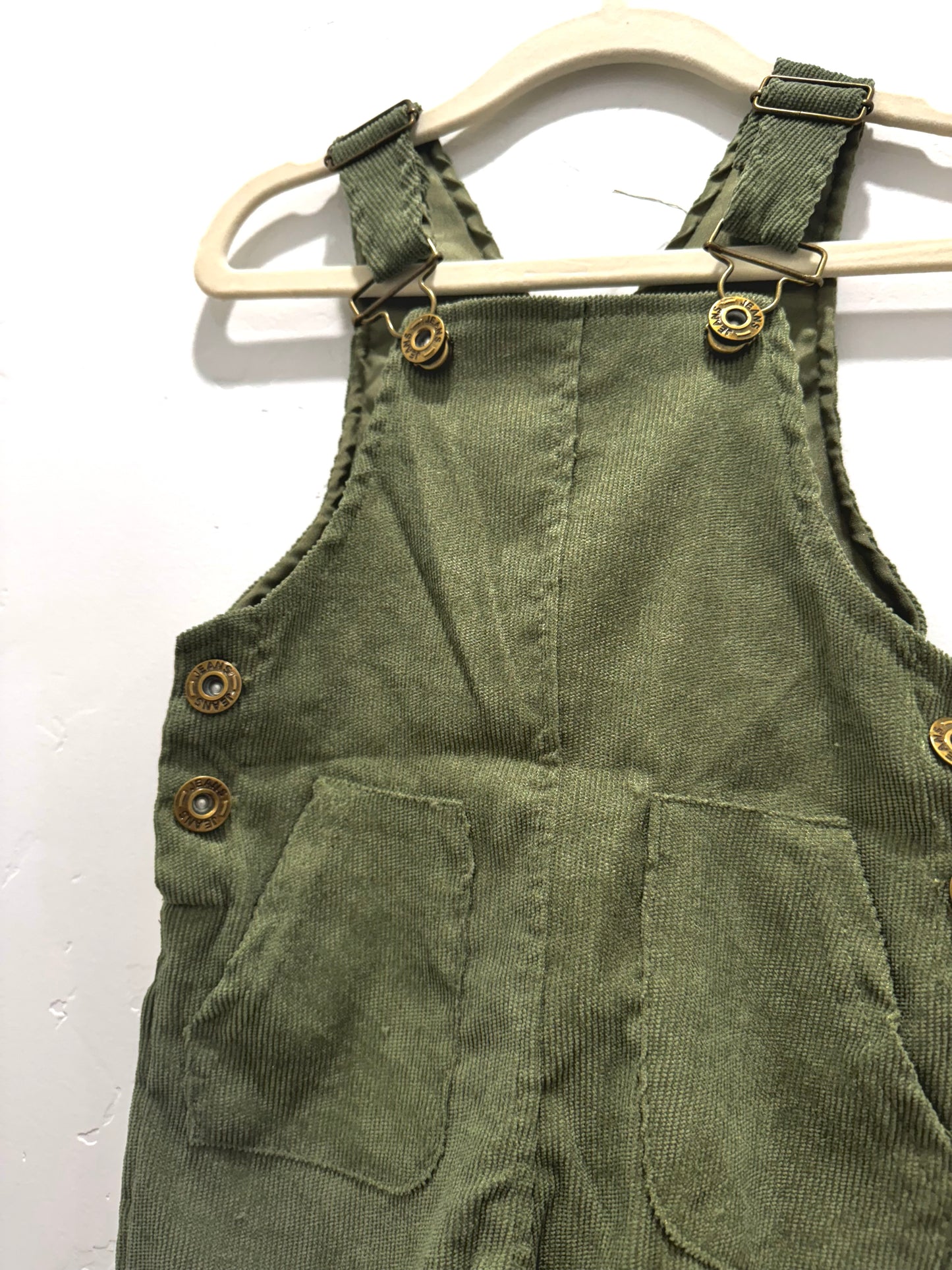 Olive Corduroy Overalls