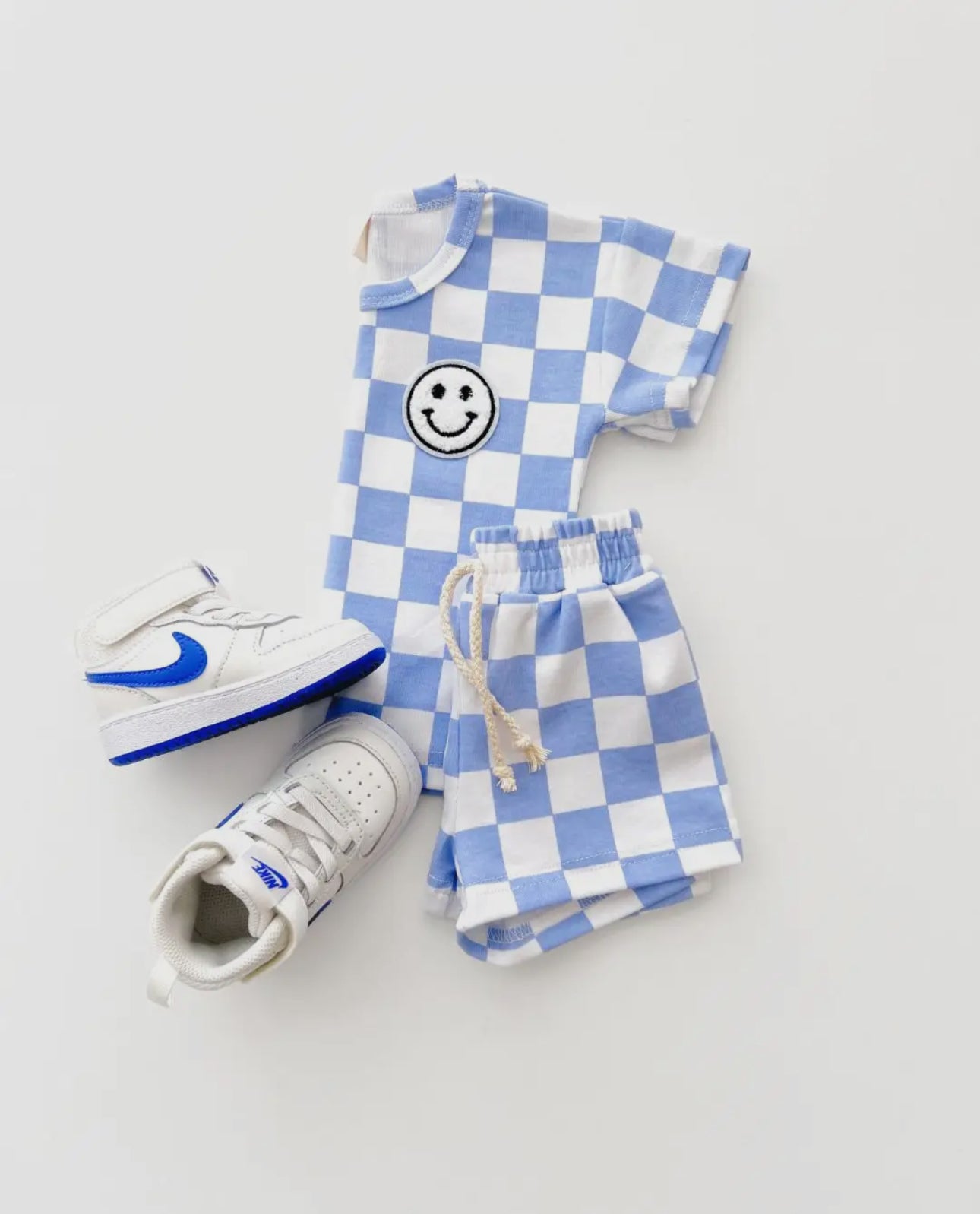 Checkered Short Set Blue