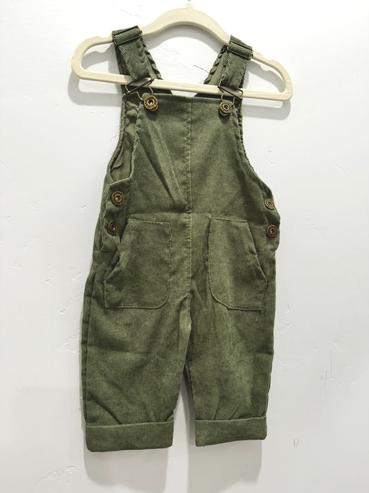 Olive Corduroy Overalls