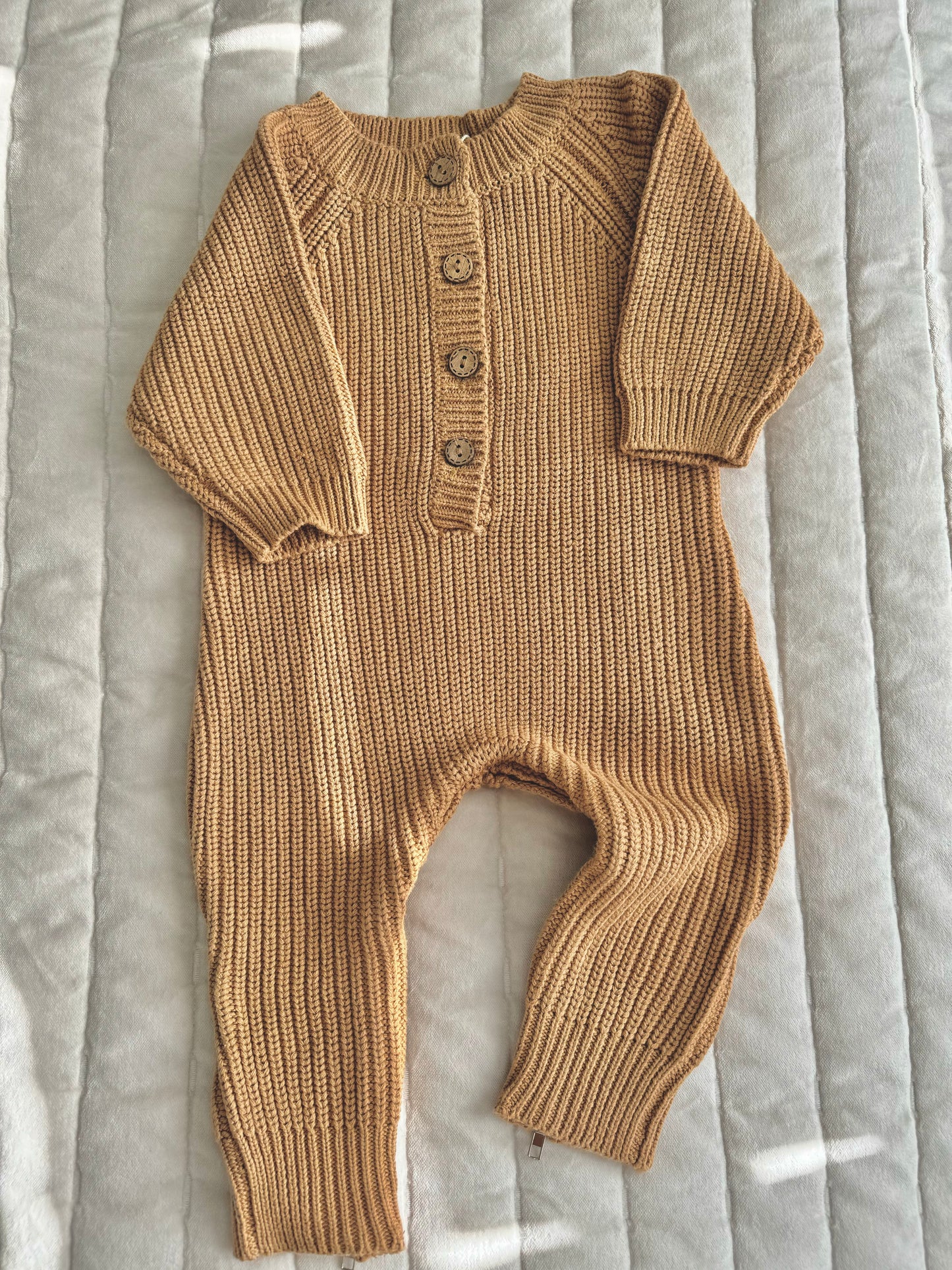 Tan Knit Romper