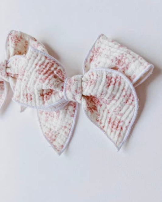 Vintage Pink Floral Bow