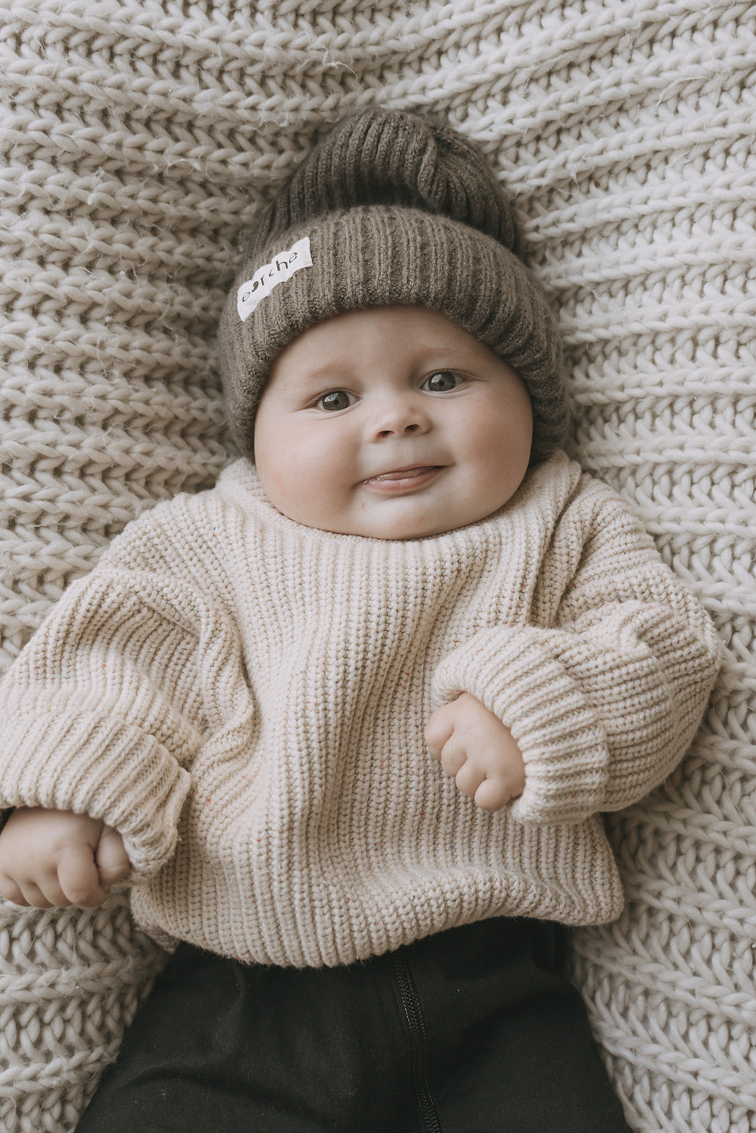 oversized knit baby sweater