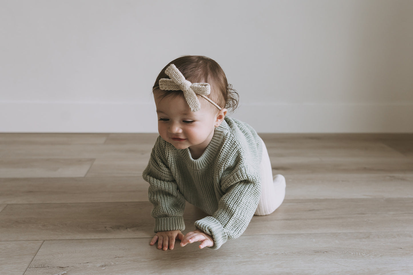 knit green baby sweater