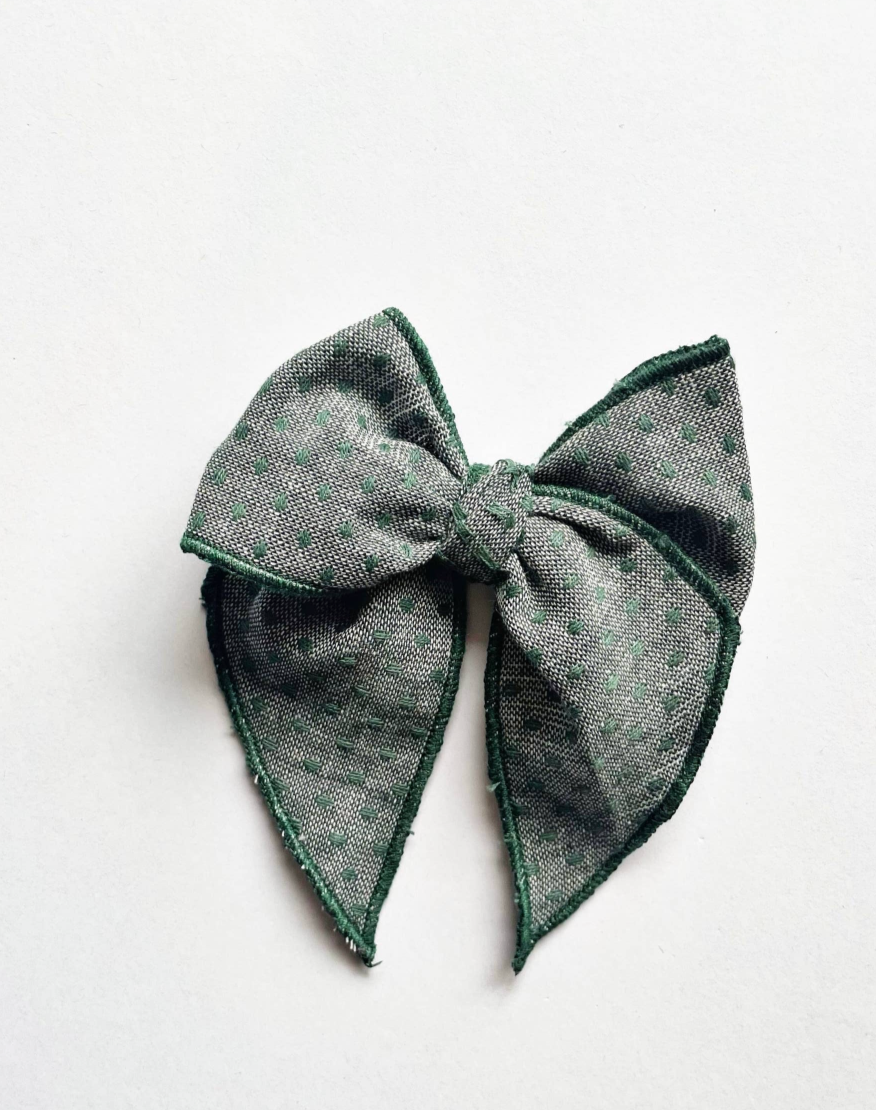 Textured Green Bow