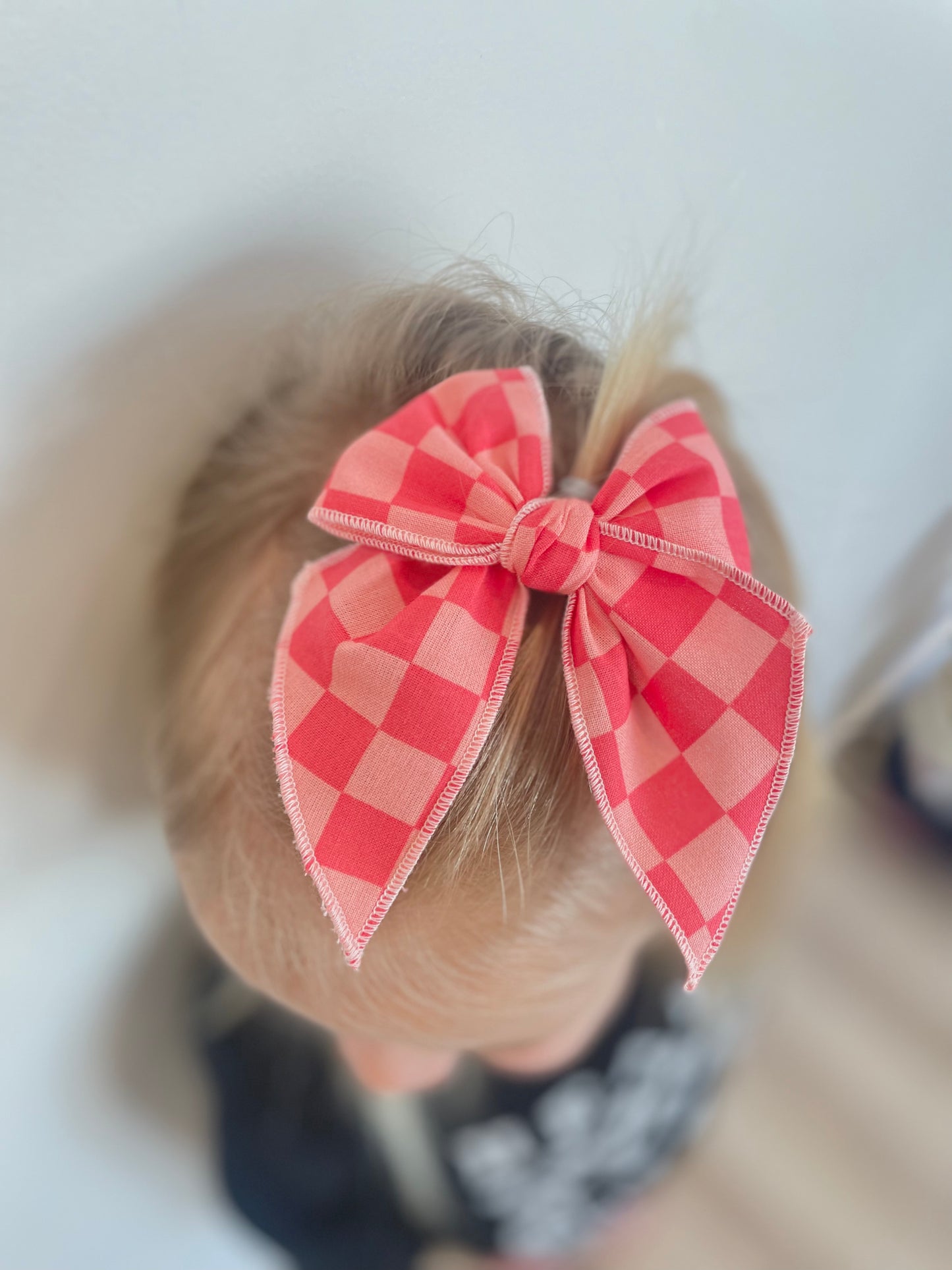 Pink Checkered Bow