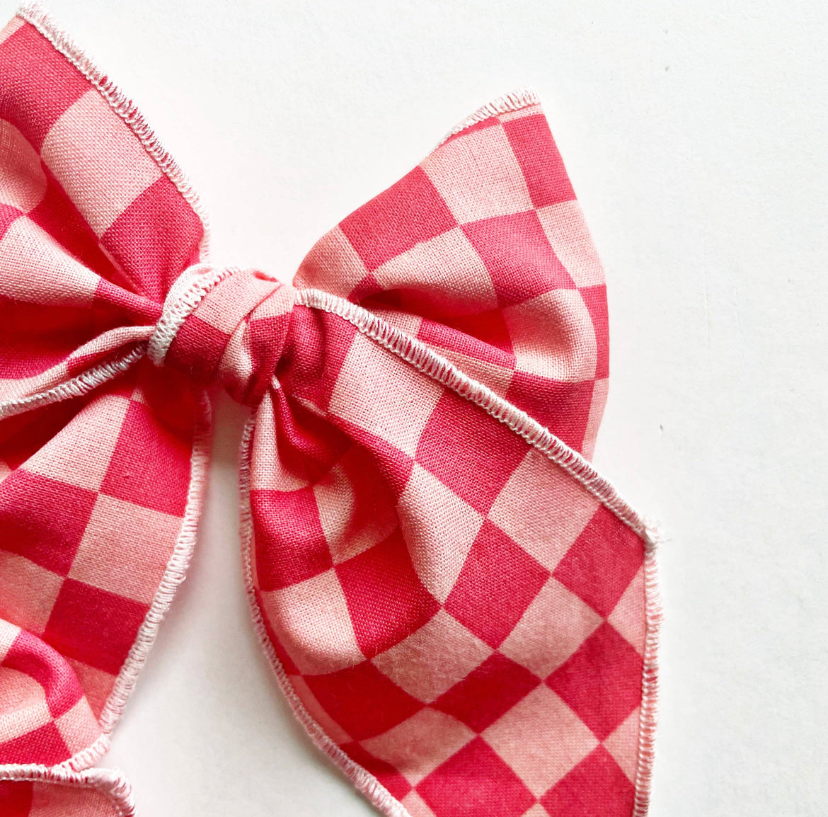 Pink Checkered Bow