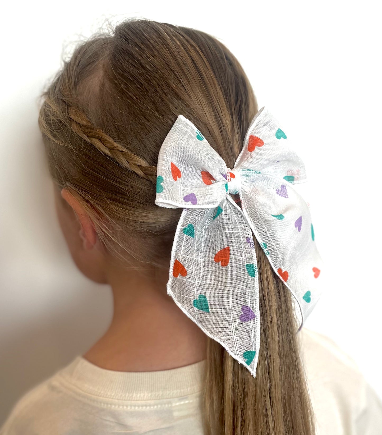 Colorful Mini Hearts Bow