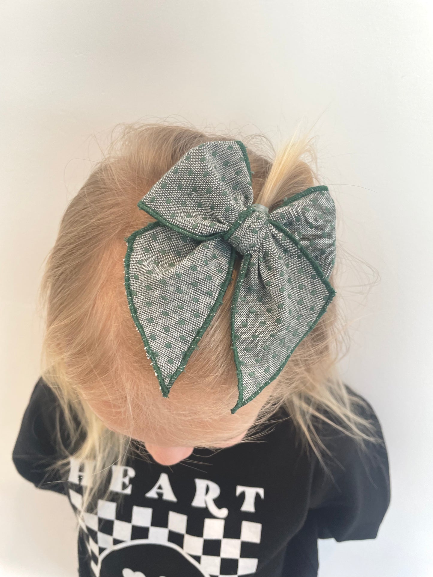 Textured Green Bow